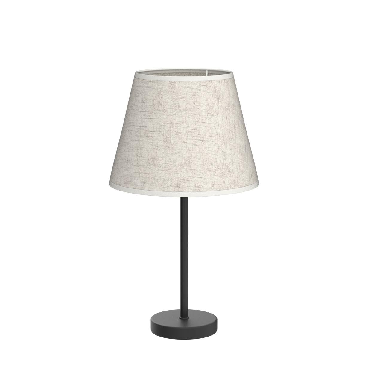 Modern Bedside Lamps Set of 2 – Small Table Lamps with Linen Fabric Shades & Metal Frame, Desk Lamps for Bedroom, Living Room, or Office (Cream/Black)
